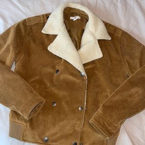 Corduroy Bomber Jacket with Sherpa